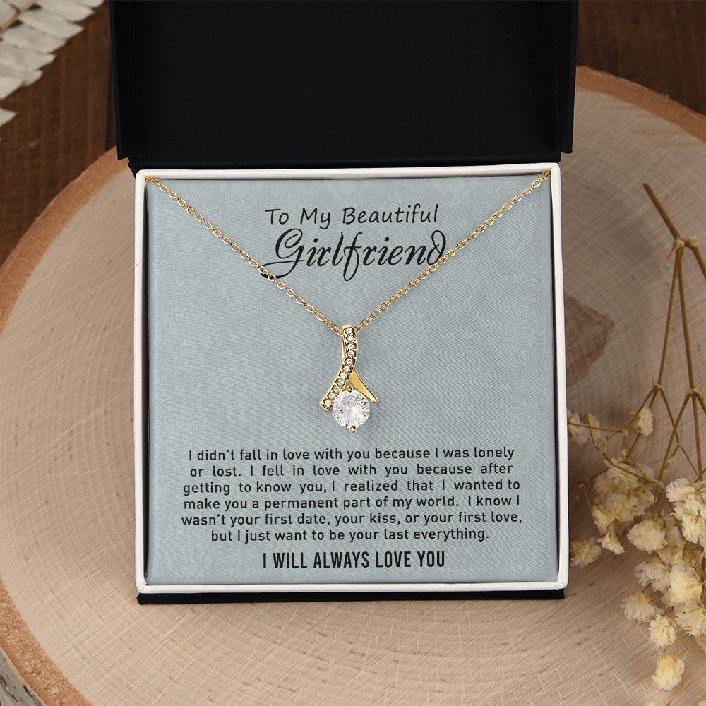 To My Girlfriend Necklace from Boyfriend, Personalized Necklace for Women, Luxury Necklace for Girlfriend, Wedding Anniversary Present For Her, Girlfriend Gift Jewelry Christmas Birthday Gift2 Alluring Beauty Necklace