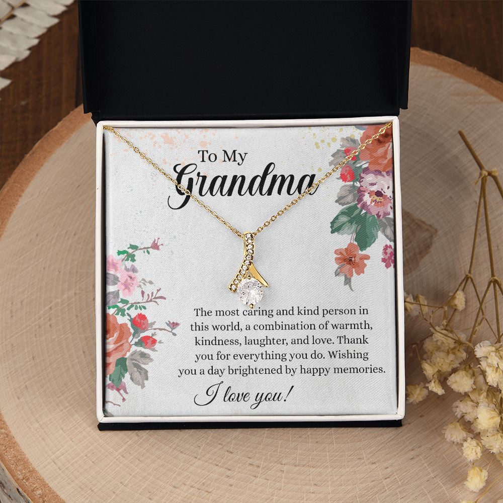 To My Grandma Necklace, Gift for Grandmother Necklace, Mothers Day Gift For Grandma Nana, Grandma Jewelry From Grandchildren GrandKids , Jewelry Box Gift For Grandma Grandmother18 Alluring Beauty Necklace