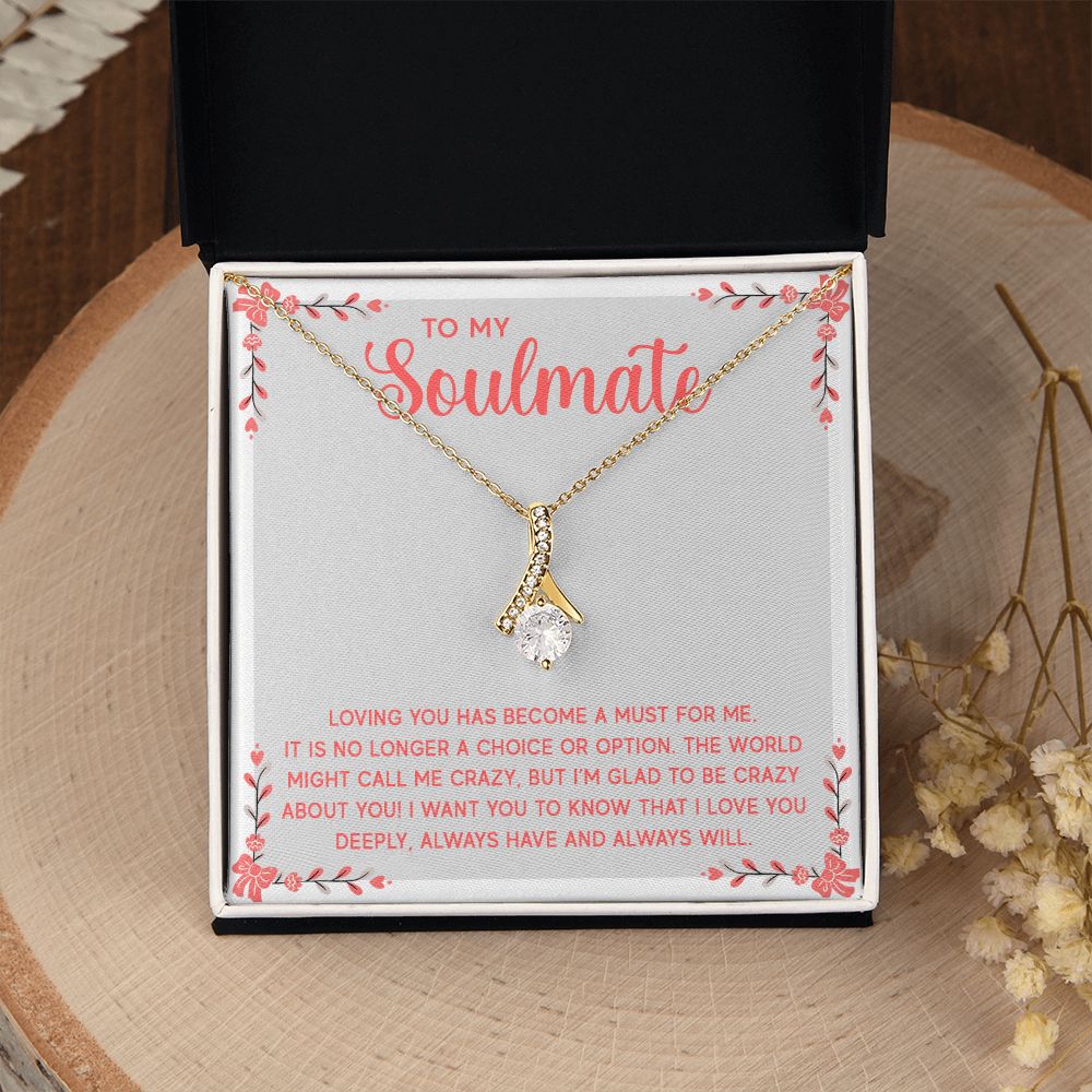 To My Soulmate Necklace for Women Birthday Christmas Jewelry Gifts For My Wife with Message Card Box Personalized Gift Present Pendant for Future Wife Soulmate Girlfriend Love 14 Alluring Beauty Necklace