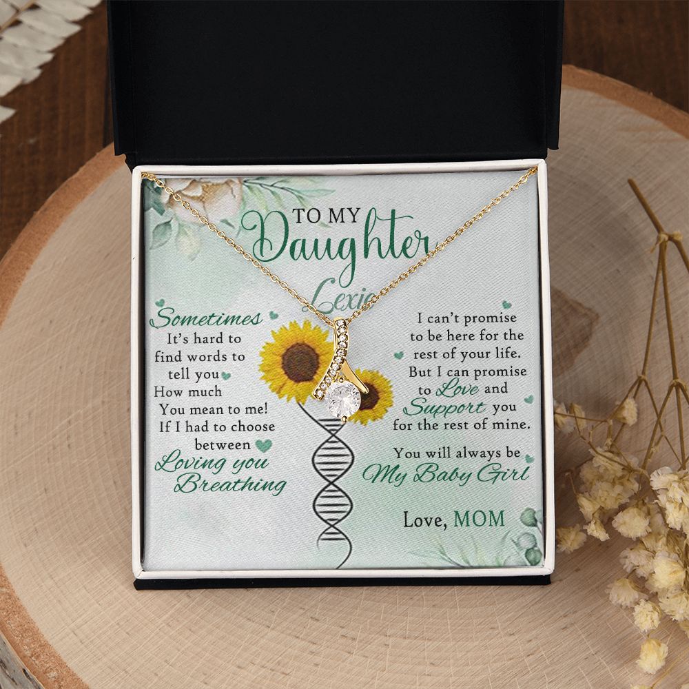 Jewelry Pendant Present for Daughter, To My Daughter Gift Necklace from Mom, Mother Daughter Gift Ideas, Birthday Christmas Gift Graduation Gifts for Daughters, Mother and Daughter Necklace 17 Alluring Beauty Necklace