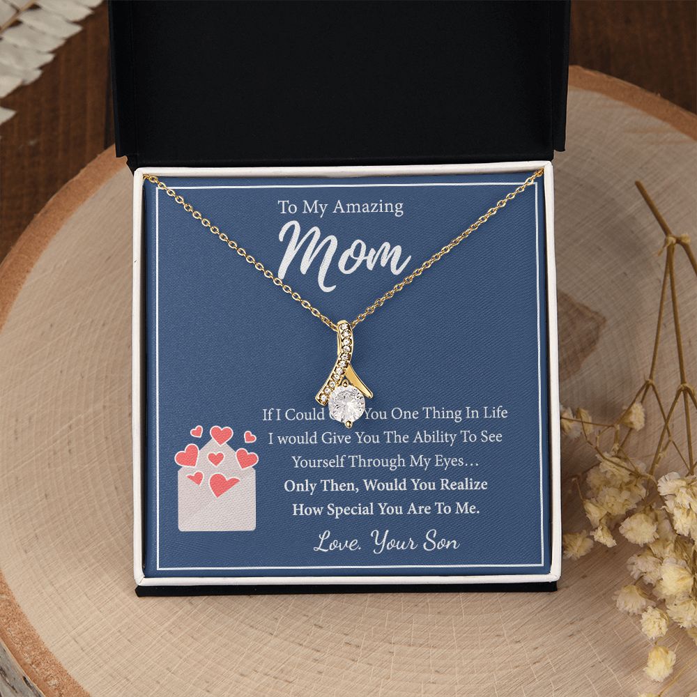 Mom Necklace Gifts for Mom from Daughter to Mom Gifts for Mothers Day from Daughter, To My Mom Necklace from Daughter to Mom Birthday Gifts Necklace with Message Card and Gift Box2238 Alluring Beauty Necklace