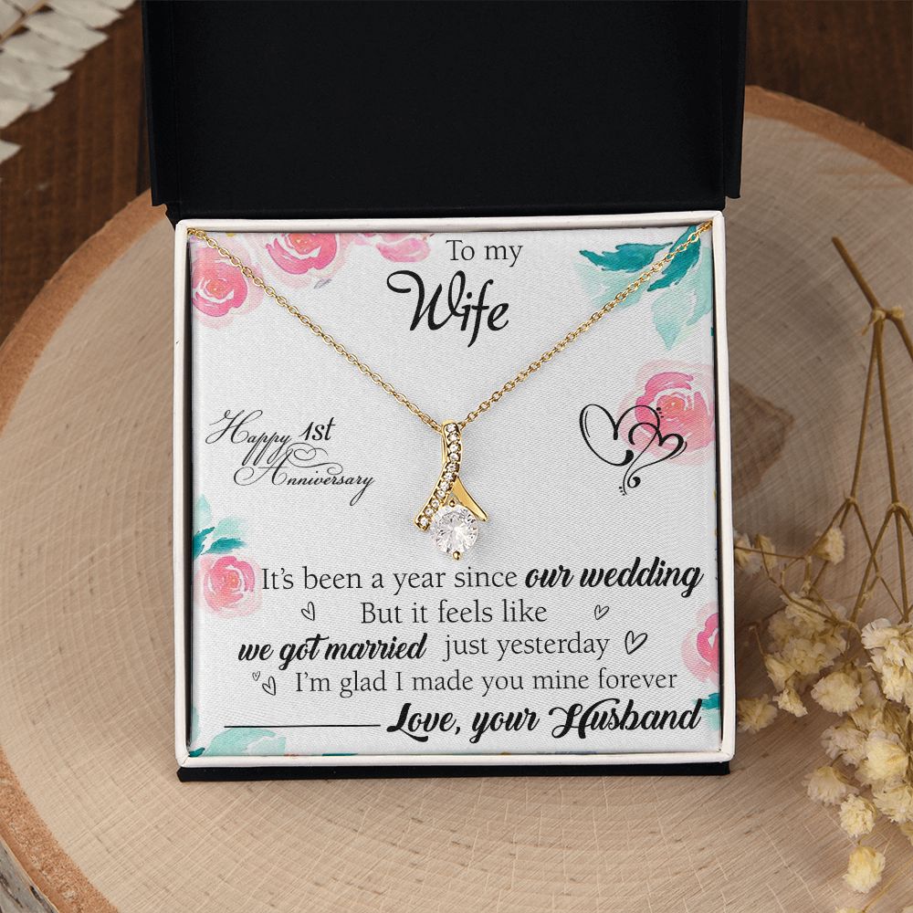 To My Wife Necklace, Wedding Anniversary Jewelry For Women, Necklace For Wife from Husband, Gift For Wife Birthday Gifts From Husband Necklace, Jewelry With Message Card In A Gift Box2 Alluring Beauty Necklace