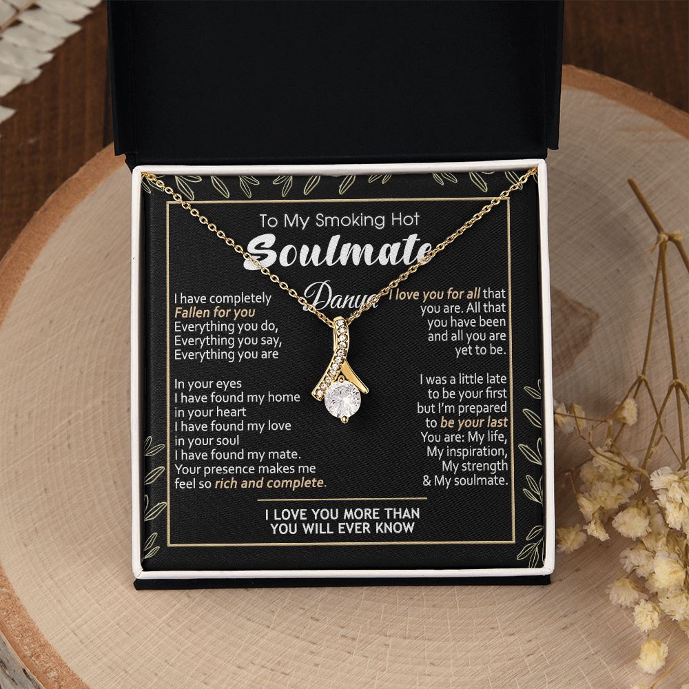 To My Smokin Hot Soulmate Necklace - Wife Gifts From Husband To My Wife Necklace, Gift for Her Romantic, Girlfriend Gifts Necklace for Wife from Men Includes Message Card and Gift Box 7 Alluring Beauty Necklace