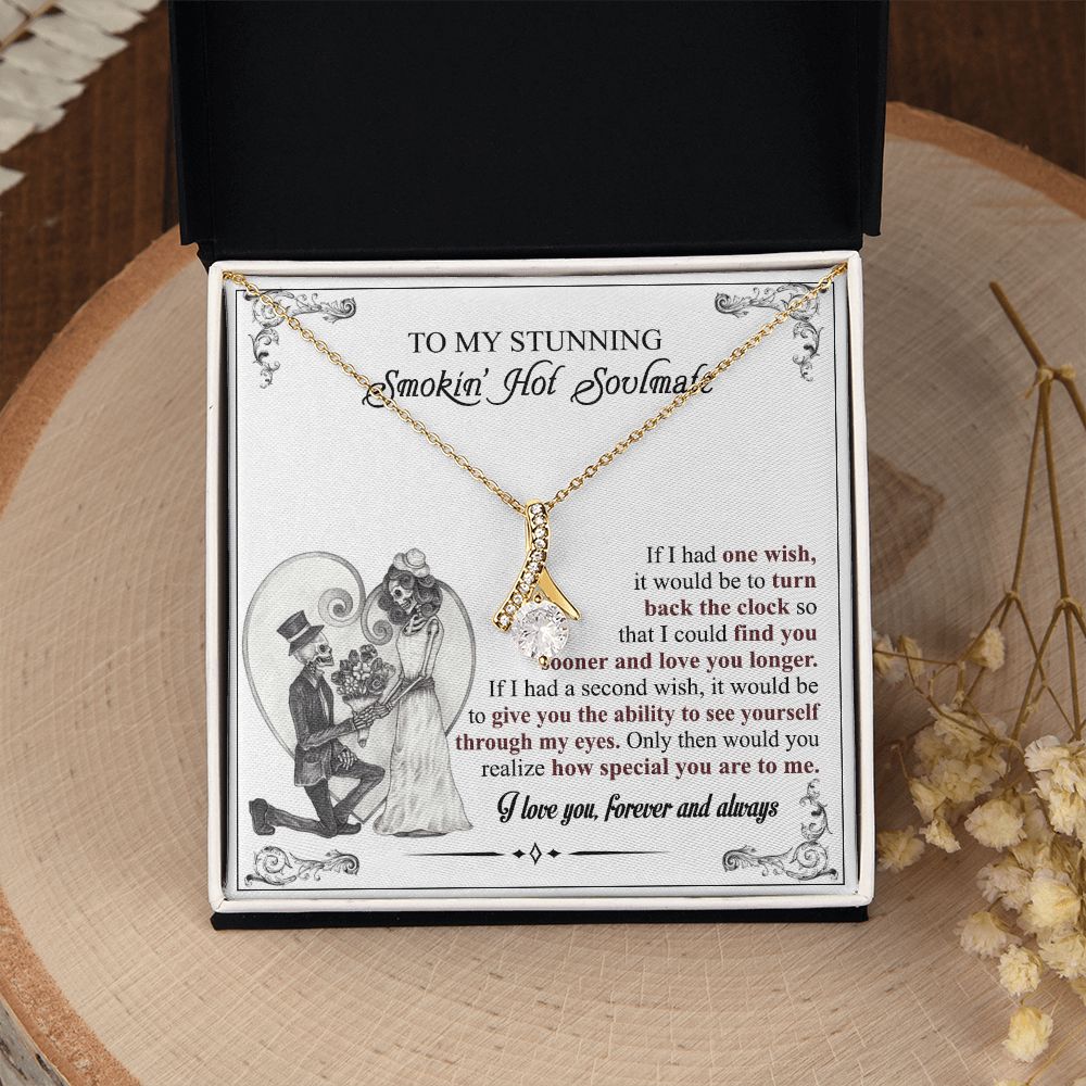To My Soulmate Necklace for Women Birthday Valentines Day Jewelry Gifts For My Wife with Message Card Box Personalized Gift Present Pendant for Future Wife Soulmate Girlfriend Love 6 Alluring Beauty Necklace