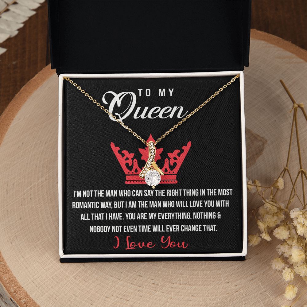 To My Queen Love Knot Necklace, Gift For Wife Girlfriend Soulmate Future Wife Alluring Beauty Necklace