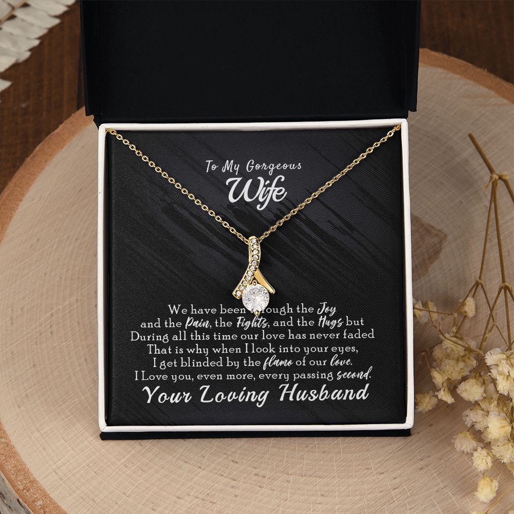 To My Wife Necklace from Husband, Personalized Necklace for Women, Luxury Necklace for Wife from Man Men, Wedding Anniversary Present For Wife, Beautiful Wife Jewelry Christmas Birthday Gift For Wife14 Alluring Beauty Necklace