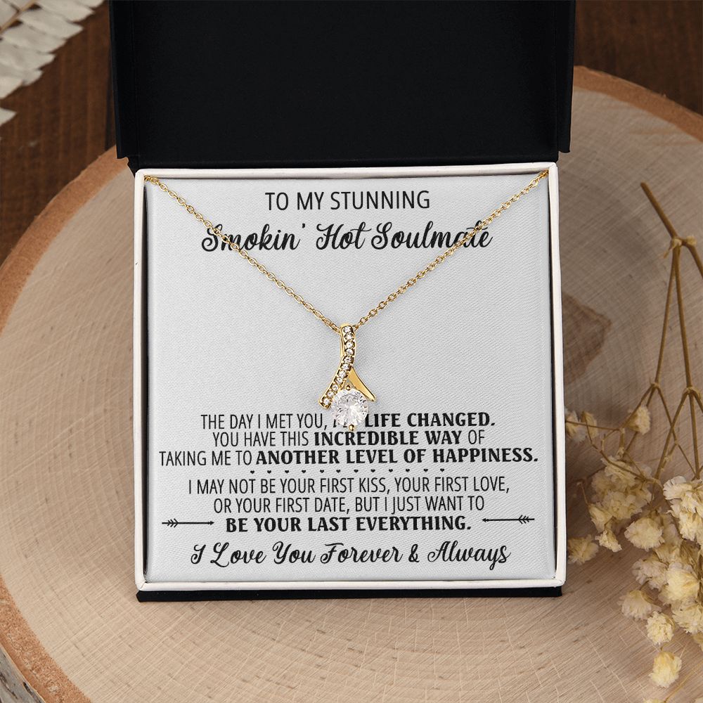 To My Smokin Hot Soulmate Necklace - Wife Gifts From Husband To My Wife Necklace, Gift for Her Romantic, Girlfriend Gifts Necklace for Wife from Men Includes Message Card and Gift Box 1 Alluring Beauty Necklace