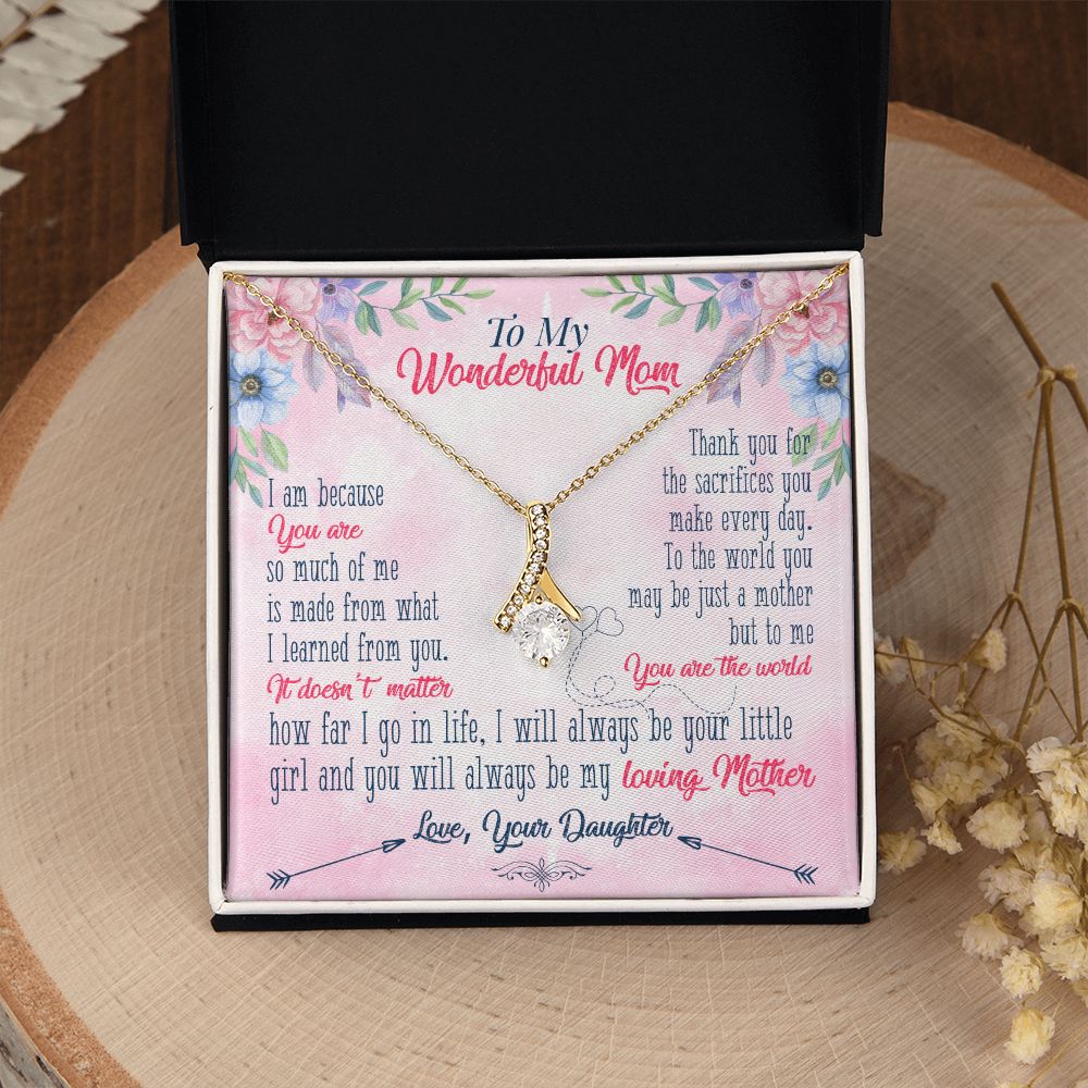 To My Wonderful Mom Necklace Pendant Gift From Daughter Necklace Gift For To Mom Happy Mother's Day Mother In Law Gift On Birthday Anniversary Gift 30821 Alluring Beauty Necklace
