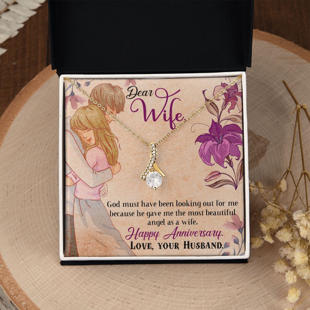 To My Wife Necklace, Wedding Anniversary Jewelry For Women, Necklace For Wife from Husband, Gift For Wife Birthday Gifts From Husband Necklace, Jewelry With Message Card In A Gift Box7 Alluring Beauty Necklace