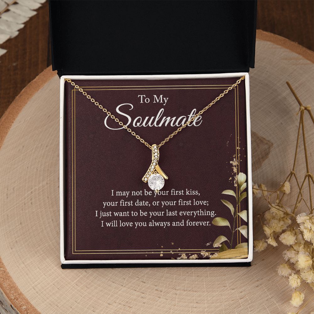 To My Soulmate Dancing Crystal Heart Cross Necklace Gift Set Alluring Beauty Necklace