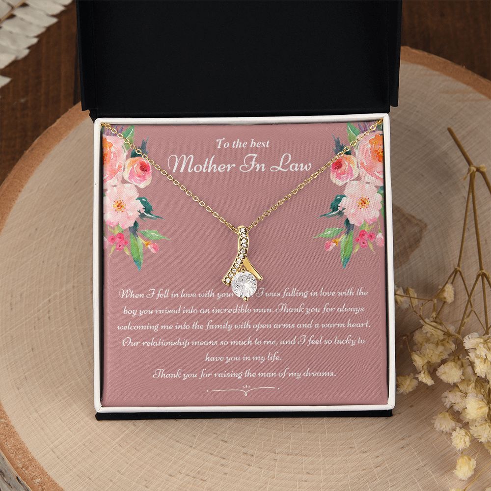 To The Best Mother In Law Gifts, Love Knot Necklace, Mother's Day Necklace Gifts Alluring Beauty Necklace