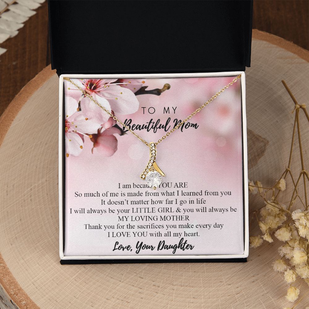Mom Necklace Gifts for Mom from Daughter to Mom Gifts for Mothers Day from Daughter, To My Mom Necklace from Daughter to Mom Birthday Gifts Necklace with Message Card and Gift Box2246 Alluring Beauty Necklace