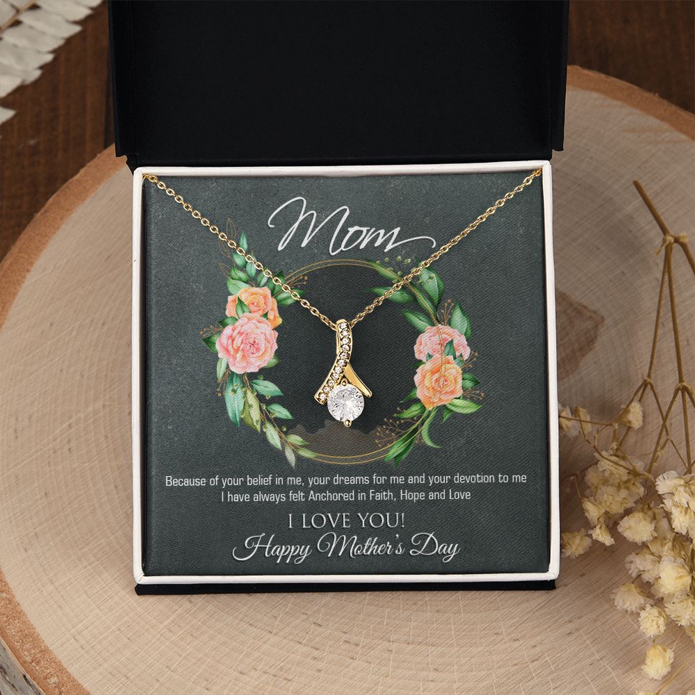 To My Mom Flower Necklace Pendant Gift From Daughter Your Belief In Me With Message Card Gift For Mom Alluring Beauty Necklace