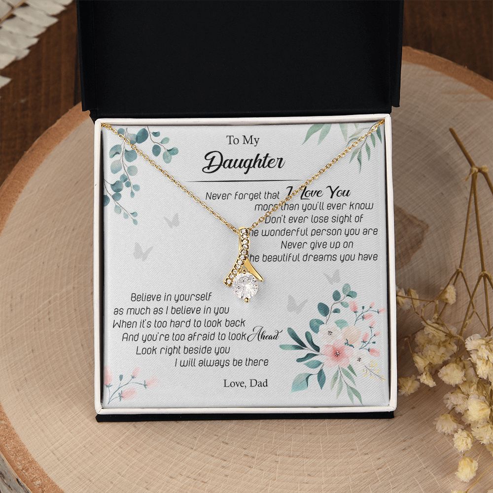 Jewelry Pendant Present for Daughter, To My Daughter Gift Necklace from Mom, Mother Daughter Gift Ideas, Birthday Christmas Gift Graduation Gifts for Daughters, Mother and Daughter Necklace 20 Alluring Beauty Necklace