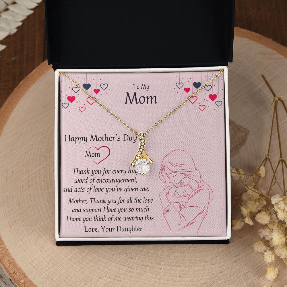 Mom Necklace Gifts for Mom from Daughter to Mom Gifts for Mothers Day from Daughter, To My Mom Necklace from Daughter to Mom Birthday Gifts Necklace with Message Card and Gift Box10 Alluring Beauty Necklace