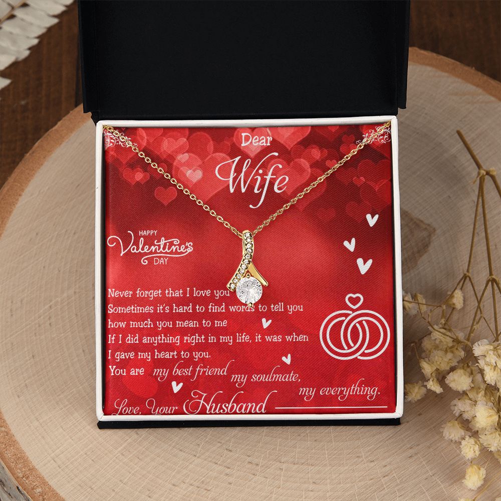 To My Wife Necklace, Wedding Anniversary Jewelry For Women, Necklace For Wife from Husband, Gift For Wife Birthday Gifts From Husband Necklace, Jewelry With Message Card In A Gift Box4 Alluring Beauty Necklace