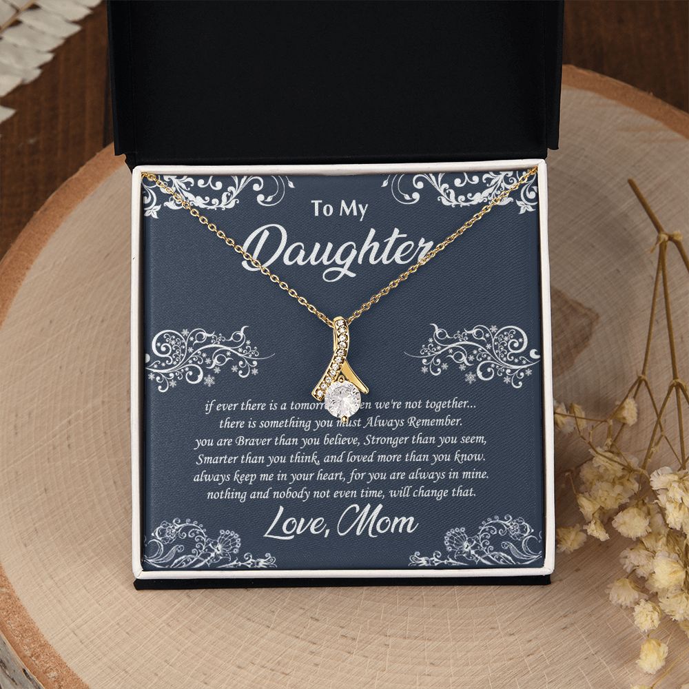 Jewelry Pendant Present for Daughter, To My Daughter Gift Necklace from Mom, Mother Daughter Gift Ideas, Birthday Christmas Gift Graduation Gifts for Daughters, Mother and Daughter Necklace 19 Alluring Beauty Necklace