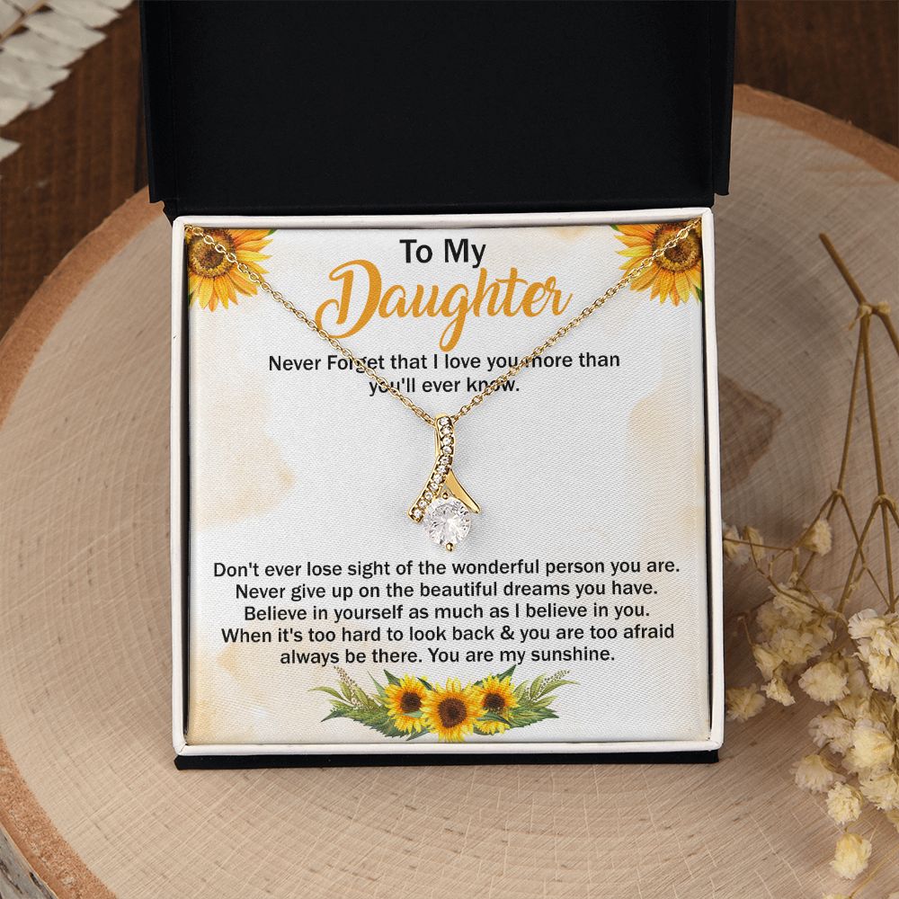 Mother Daughter Gift Ideas, To My Daughter Gift Necklace from Mom, Jewelry Pendant Present for Daughter, Birthday Christmas Gift Graduation Gifts for Daughters, Mother and Daughter Necklace 29 Alluring Beauty Necklace
