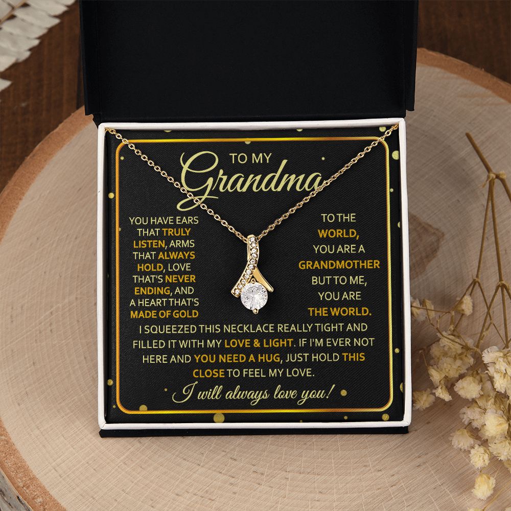 To My Grandma Necklace, Gift for Grandmother Necklace, Mothers Day Gift For Grandma Nana, Grandma Jewelry From Grandchildren GrandKids , Jewelry Box Gift For Grandma Grandmother7 Alluring Beauty Necklace