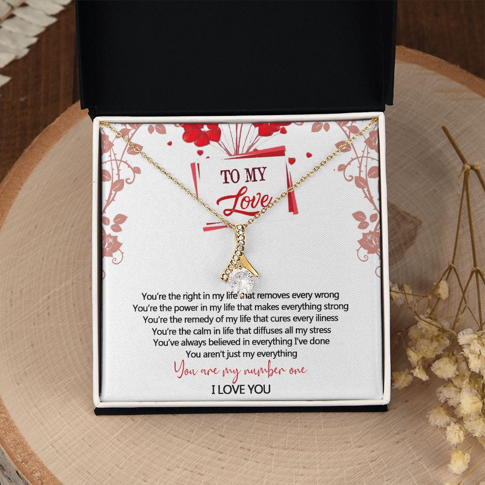 To My Love Interlocking Hearts Necklace With Box Message Card, Gift For My Love Alluring Beauty Necklace