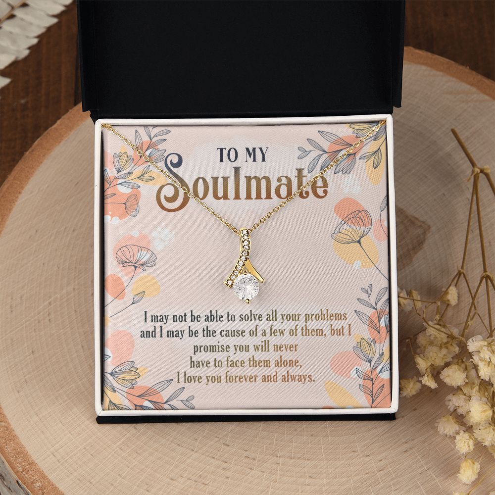 To My Soulmate Necklace for Women Birthday Christmas Jewelry Gifts For My Wife with Message Card Box Personalized Gift Present Pendant for Future Wife Soulmate Girlfriend Love 8 Alluring Beauty Necklace