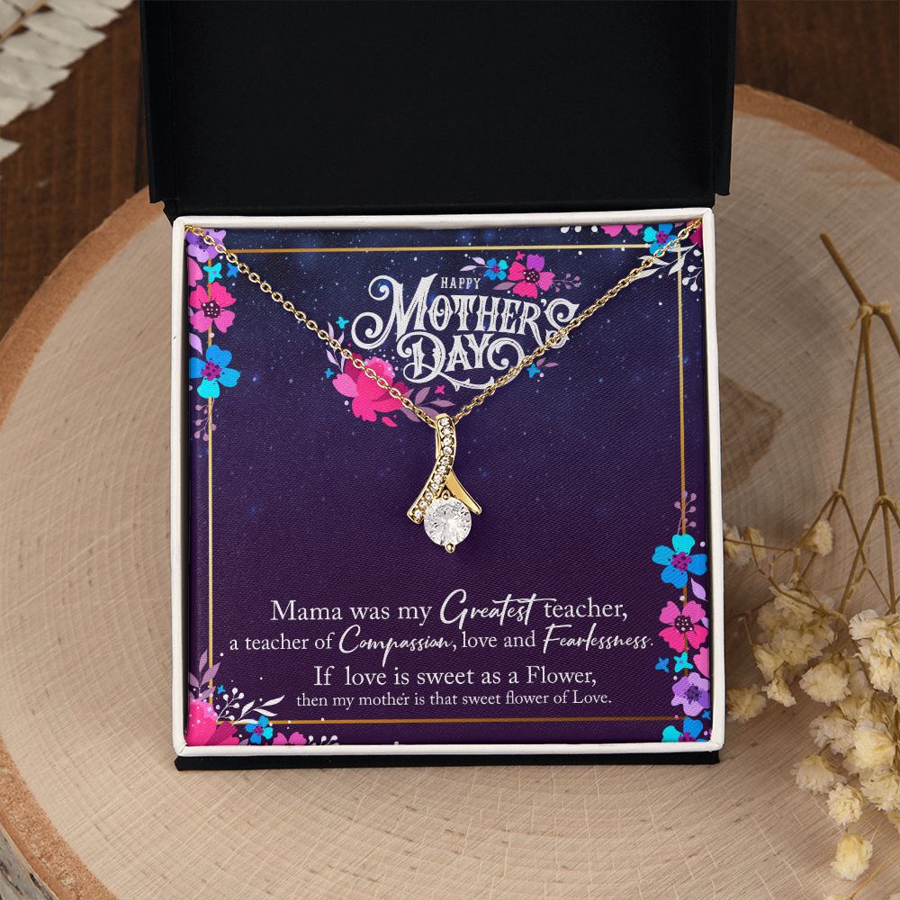 To My Mom Mother Necklace Pendant Gìt From Daughter Or Son Happy Mothers Day Mama Was My Greatest Teacher With Message Card Gift For Mom Alluring Beauty Necklace