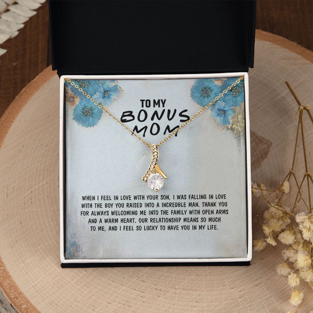 Mother Daughter Necklace as Daughter Gift from Mom, Mom Necklace as Christmas Gift for Mom from Son, Birthday Gift for Mother in Law Necklace, Bonus Mom Gifts for Step Mom Necklace4 Alluring Beauty Necklace