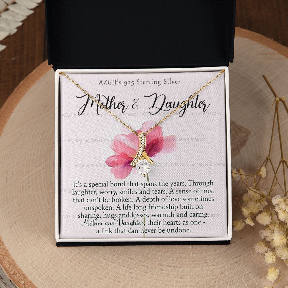 Mother Daughter Necklace with Message Card Mother Daughter Gift Mom Birthday Gift Necklace for Mom from Daughter Gift Birthday Gift for Mom Daughter Gift from Mom 301 Alluring Beauty Necklace