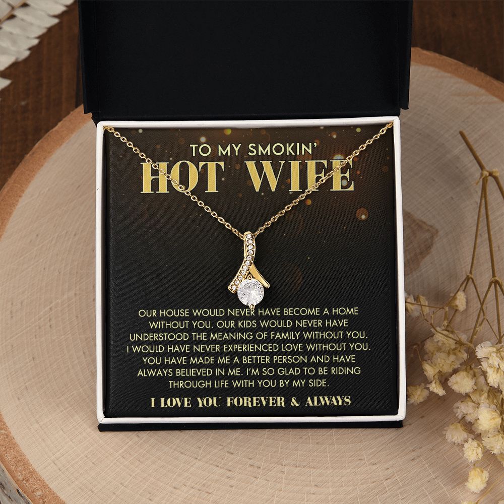 To My Wife Necklace from Husband, Personalized Necklace for Women, Luxury Necklace for Wife from Man Men, Wedding Anniversary Present For Wife, Beautiful Wife Jewelry Christmas Birthday Gift For Wife11 Alluring Beauty Necklace