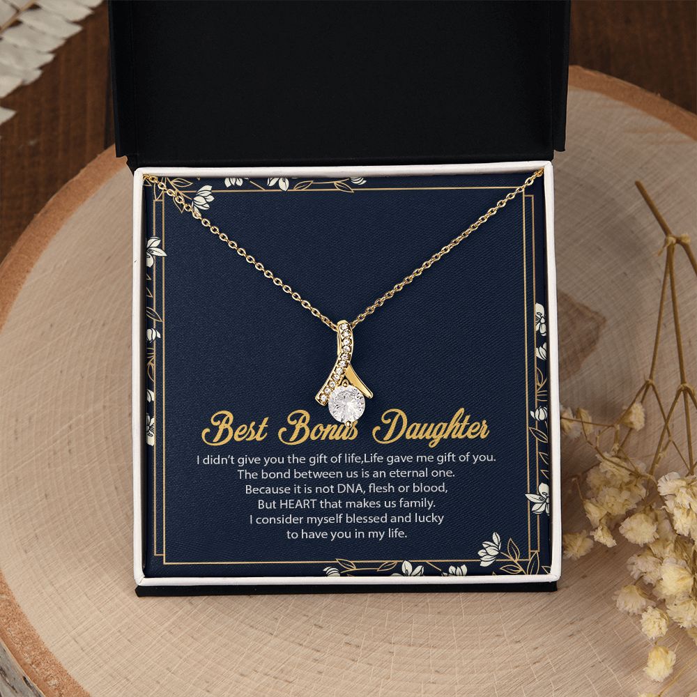 Bonus Daughter Gifts From Stepdad, Step Daughter Gifts From Stepmom, Stepdaughter Gifts From Stepdad, Father Stepdaughter Necklace, To My Bonus Daughter Necklaces, Christmas Gifts For Bonus8 Alluring Beauty Necklace