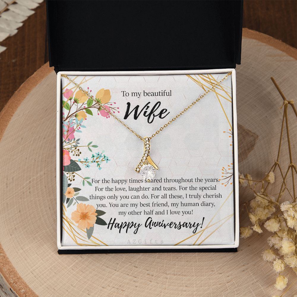 To My Wife Necklace from Husband, Personalized Necklace for Women, Luxury Necklace for Wife from Man Men, Wedding Anniversary Present For Wife, Beautiful Wife Jewelry Christmas Birthday Gifts For Wife8 Alluring Beauty Necklace