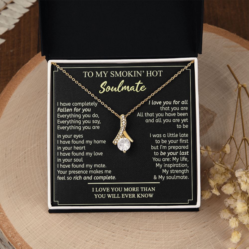 To My Smokin Hot Soulmate Necklace - Wife Gifts From Husband To My Wife Necklace, Gift for Her Romantic, Girlfriend Gifts Necklace for Wife from Men Includes Message Card and Gift Box 2 Alluring Beauty Necklace