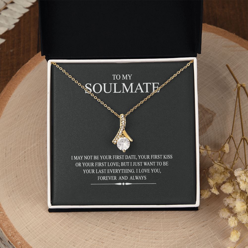 To My Soulmate Wife Girl Your Last Everything Interlocking Necklace Pendant Alluring Beauty Necklace