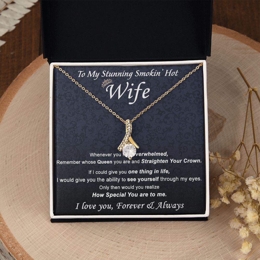 To My Wife Necklace from Husband, Personalized Necklace for Women, Luxury Necklace for Wife from Man Men, Wedding Anniversary Present For Wife, Beautiful Wife Jewelry Christmas Birthday Gift For Wife21 Alluring Beauty Necklace