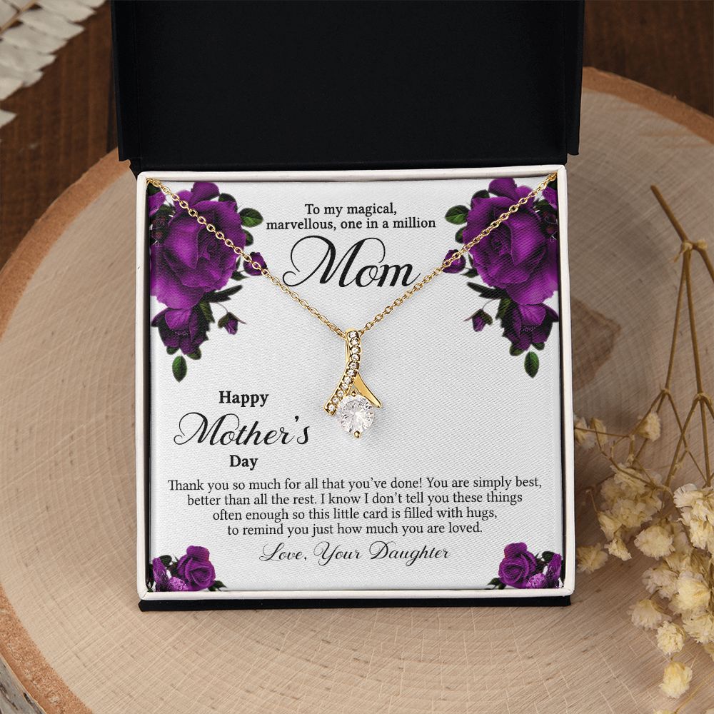 Mom Necklace Gifts for Mom from Daughter to Mom Gifts for Mothers Day from Daughter, To My Mom Necklace from Daughter to Mom Birthday Gifts Necklace with Message Card and Gift Box3 Alluring Beauty Necklace