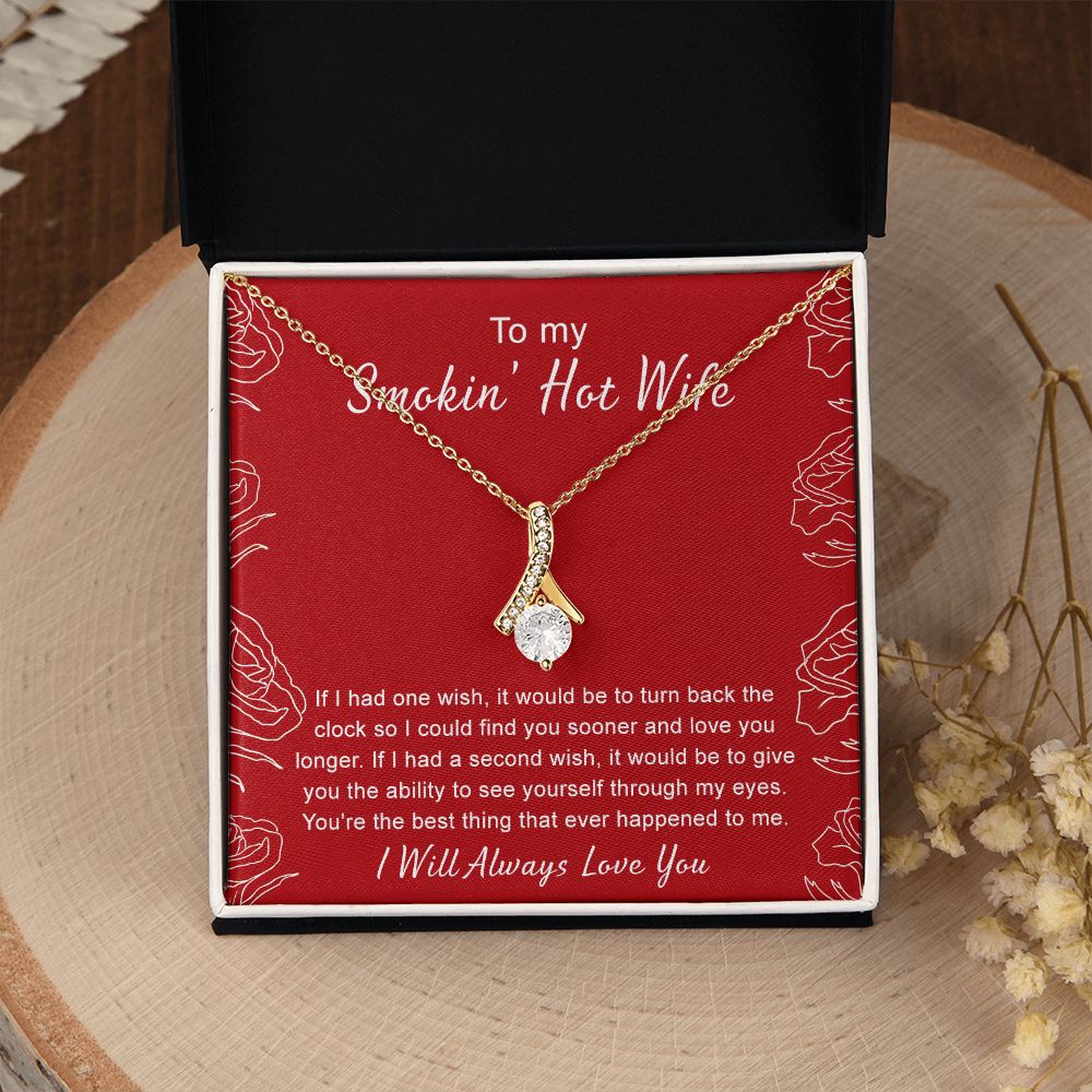 To My Wife Necklace from Husband, Personalized Necklace for Women, Luxury Necklace for Wife from Man Men, Wedding Anniversary Present For Wife, Beautiful Wife Jewelry Christmas Birthday Gifts For Wife4 Alluring Beauty Necklace