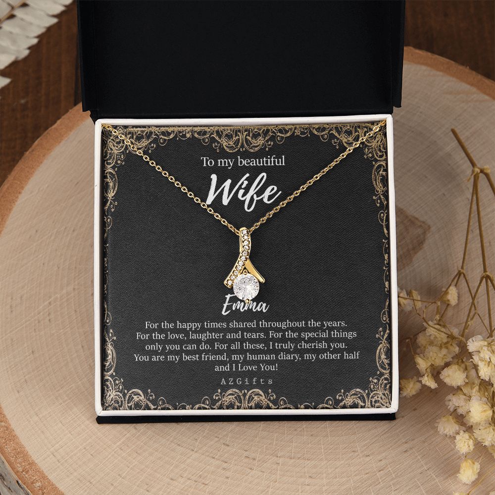 To My Wife Necklace from Husband, Personalized Necklace for Women, Luxury Necklace for Wife from Man Men, Wedding Anniversary Present For Wife, Beautiful Wife Jewelry Christmas Birthday Gifts For Wife9 Alluring Beauty Necklace