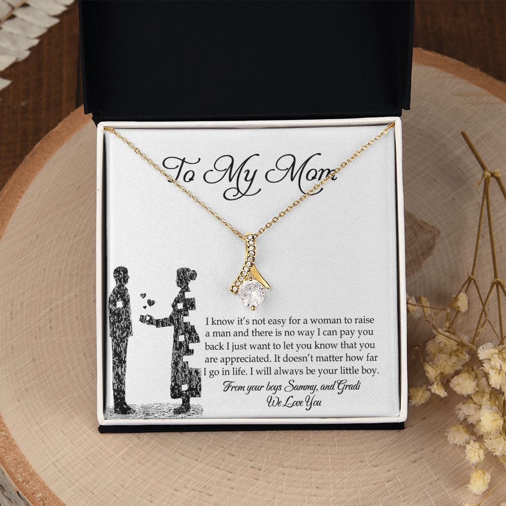 To My Mom Necklace, Gift For Mom, Mother's Day Gift from Son, Mom Jewelry Gift for Mothers Day, Birthday Gift for Mother, Moms Gift from Daughter Son, Necklace for Mom Mother Alluring Beauty Necklace