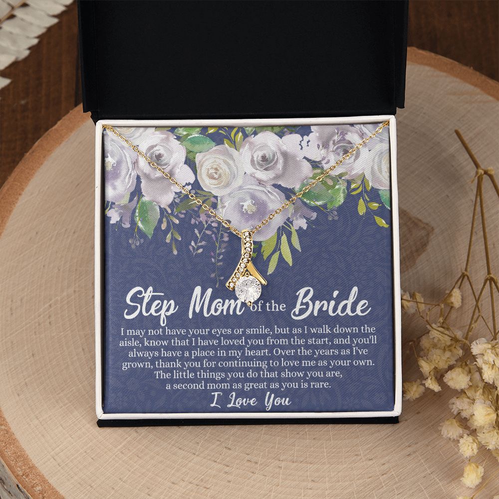 To My Stepmother of the Bride Necklace, Stepmother of the Bride Gifts Idea, Necklace for Stepmom of the Bride Gifts, Wedding Gifts for Stepmom, Gifts for Step Mother of the Bride Alluring Beauty Necklace