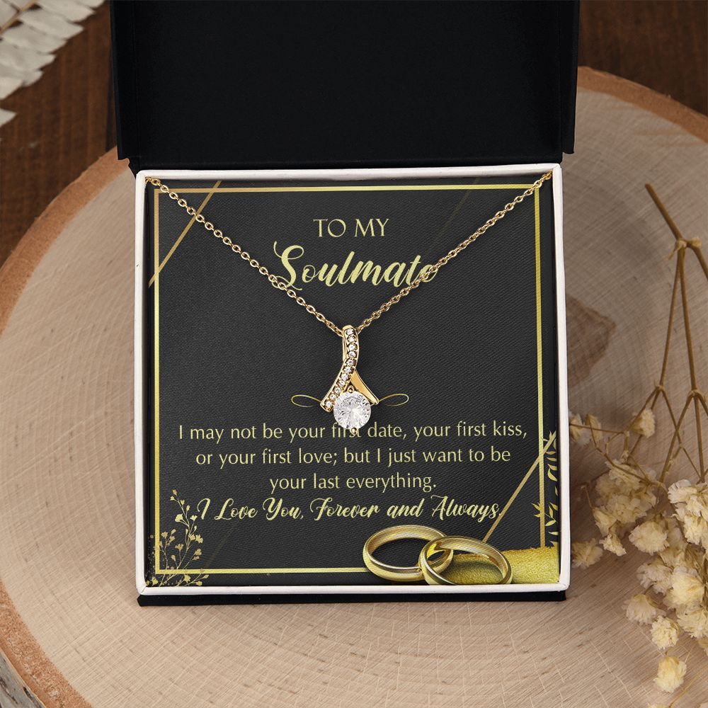 To My Soulmate Necklace for Women Birthday Christmas Jewelry Gifts For My Wife with Message Card Box Personalized Gift Present Pendant for Future Wife Soulmate Girlfriend Love 28 Alluring Beauty Necklace