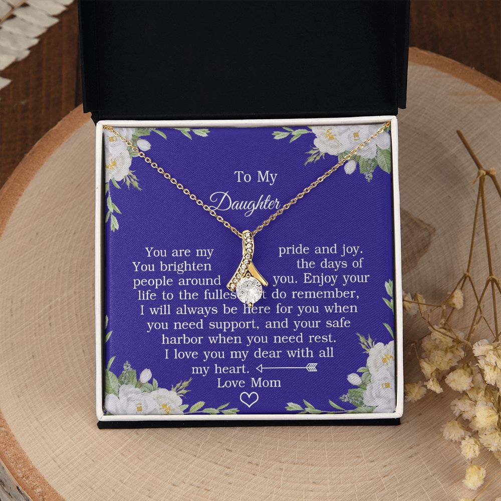 Mother Daughter Gift Ideas, To My Daughter Gift Necklace from Mom, Jewelry Pendant Present for Daughter, Birthday Christmas Gift Graduation Gifts for Daughters, Mother and Daughter Necklace 2137 Alluring Beauty Necklace