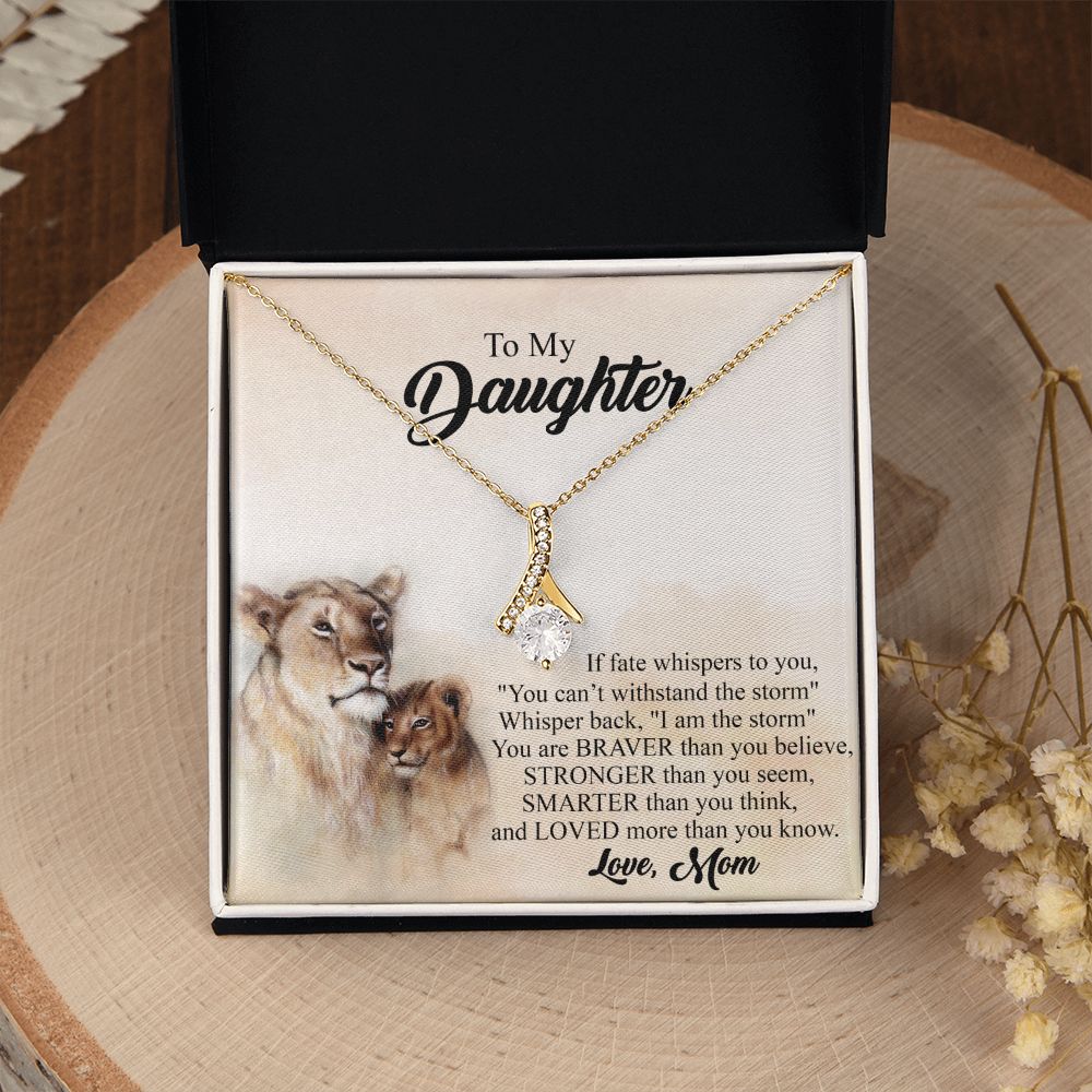Mother Daughter Gift Ideas, To My Daughter Gift Necklace from Mom, Jewelry Pendant Present for Daughter, Birthday Christmas Gift Graduation Gifts for Daughters, Mother and Daughter Necklace 24 Alluring Beauty Necklace