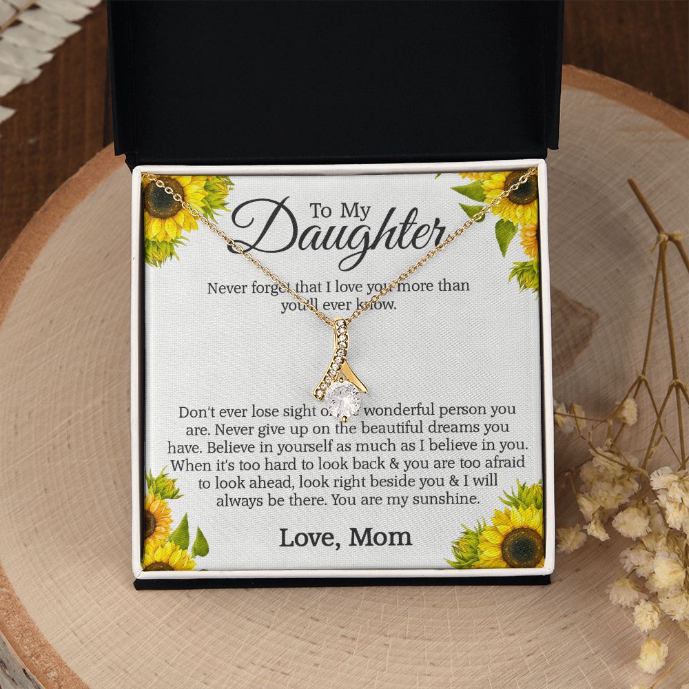 Mother Daughter Gift Ideas, To My Daughter Gift Necklace from Mom, Jewelry Pendant Present for Daughter, Birthday Christmas Gift Graduation Gifts for Daughters, Mother and Daughter Necklace 2132 Alluring Beauty Necklace