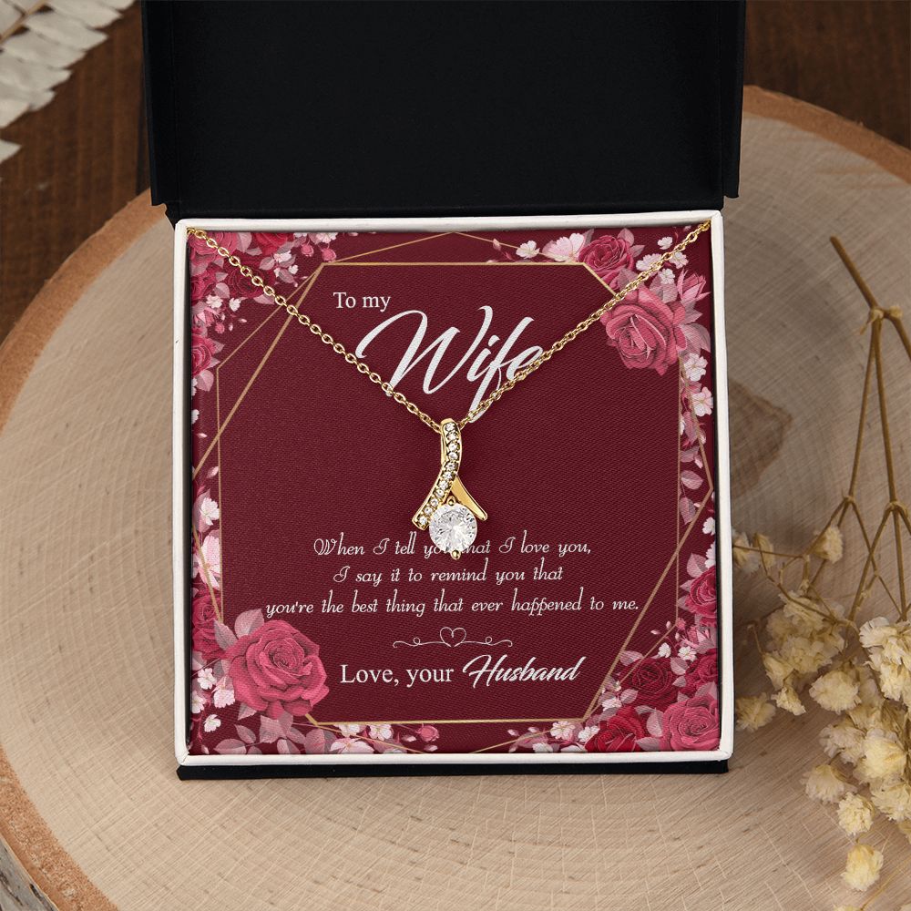 To My Wife Necklace Pendant Gift From Husbnd Habby Birthday Jewelry with Message Card and Gift Box. Wife Necklace Gift for Wife from Husband Valentine's Day Gift For Wife Future Wife Alluring Beauty Necklace