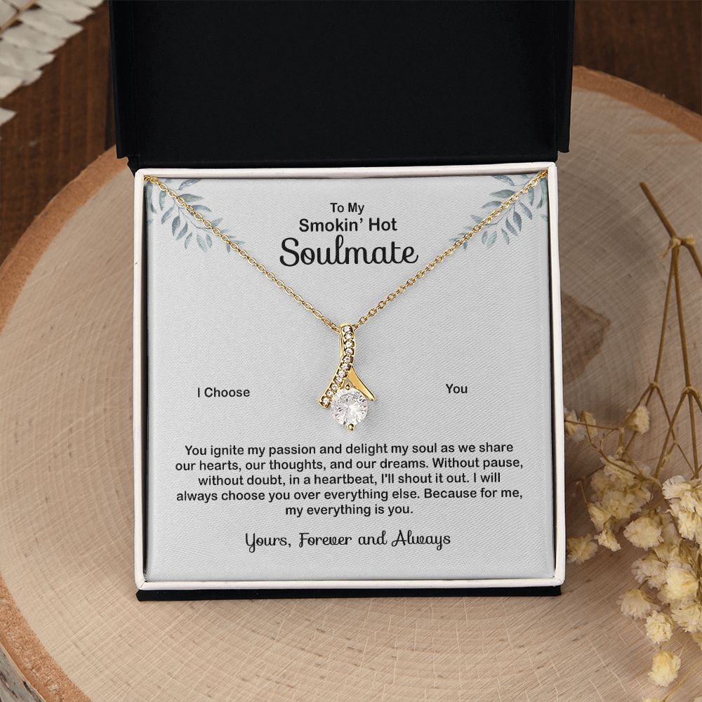 To My Soulmate Necklace for Women Birthday Valentines Day Jewelry Gifts For My Wife with Message Card Box Personalized Gift Present Pendant for Future Wife Soulmate Girlfriend Love 4 Alluring Beauty Necklace