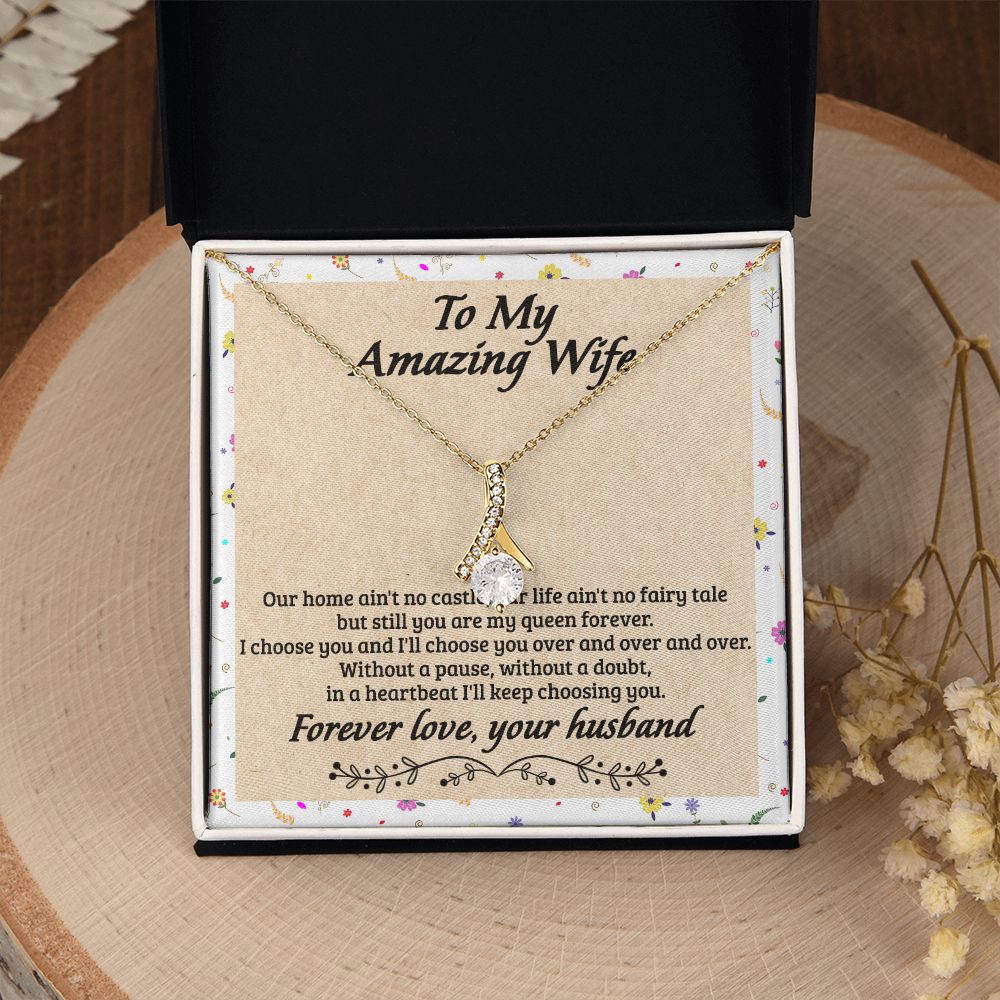 Birthday Gifts For Wife, Necklace Gifts For Wife From Husband, To My Wife Jewelry For Women , To My Wife Necklace  from Husband Wedding Anniversary Present For Wife, Beautiful Wife Jewelry Christmas18 Alluring Beauty Necklace