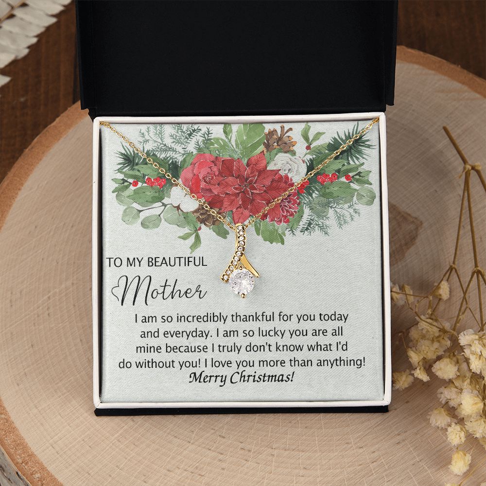 To My Mother Necklace from Daughter Pendant for Mom Christmas Pendant Inspirational Gift from Son to Mom Personalized Necklace Gift for Mother Fiance Christmas Present from Child 301 Alluring Beauty Necklace