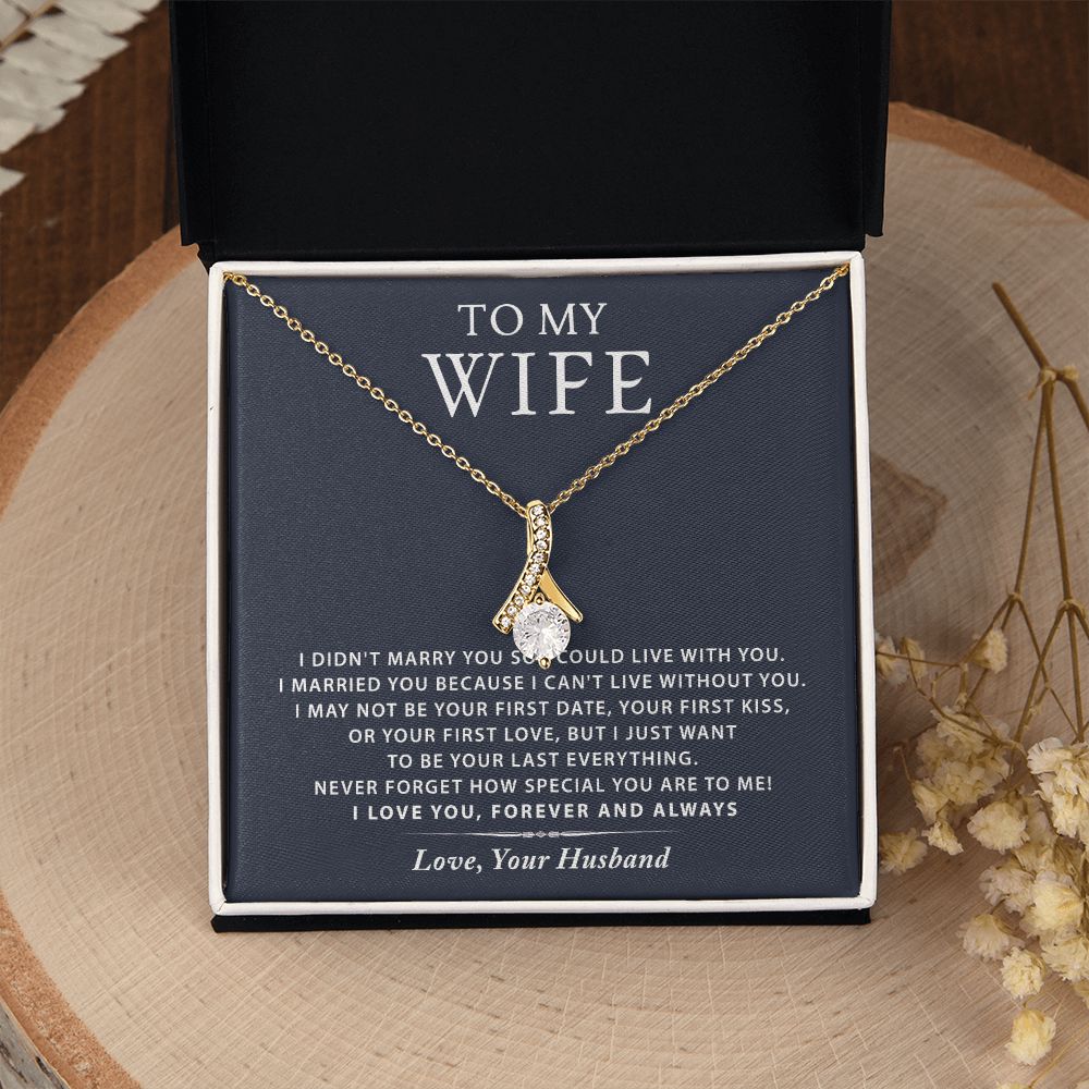 To My Wife Necklace from Husband, Personalized Necklace for Women, Luxury Necklace for Wife from Man Men, Wedding Anniversary Present For Wife, Beautiful Wife Jewelry Christmas Birthday Gift For Wife16 Alluring Beauty Necklace