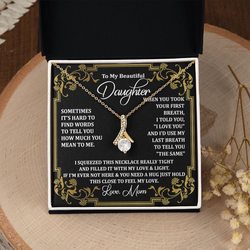 Mother Daughter Gift Ideas, To My Daughter Gift Necklace from Mom, Jewelry Pendant Present for Daughter, Birthday Christmas Gift Graduation Gifts for Daughters, Mother and Daughter Necklace 2134 Alluring Beauty Necklace