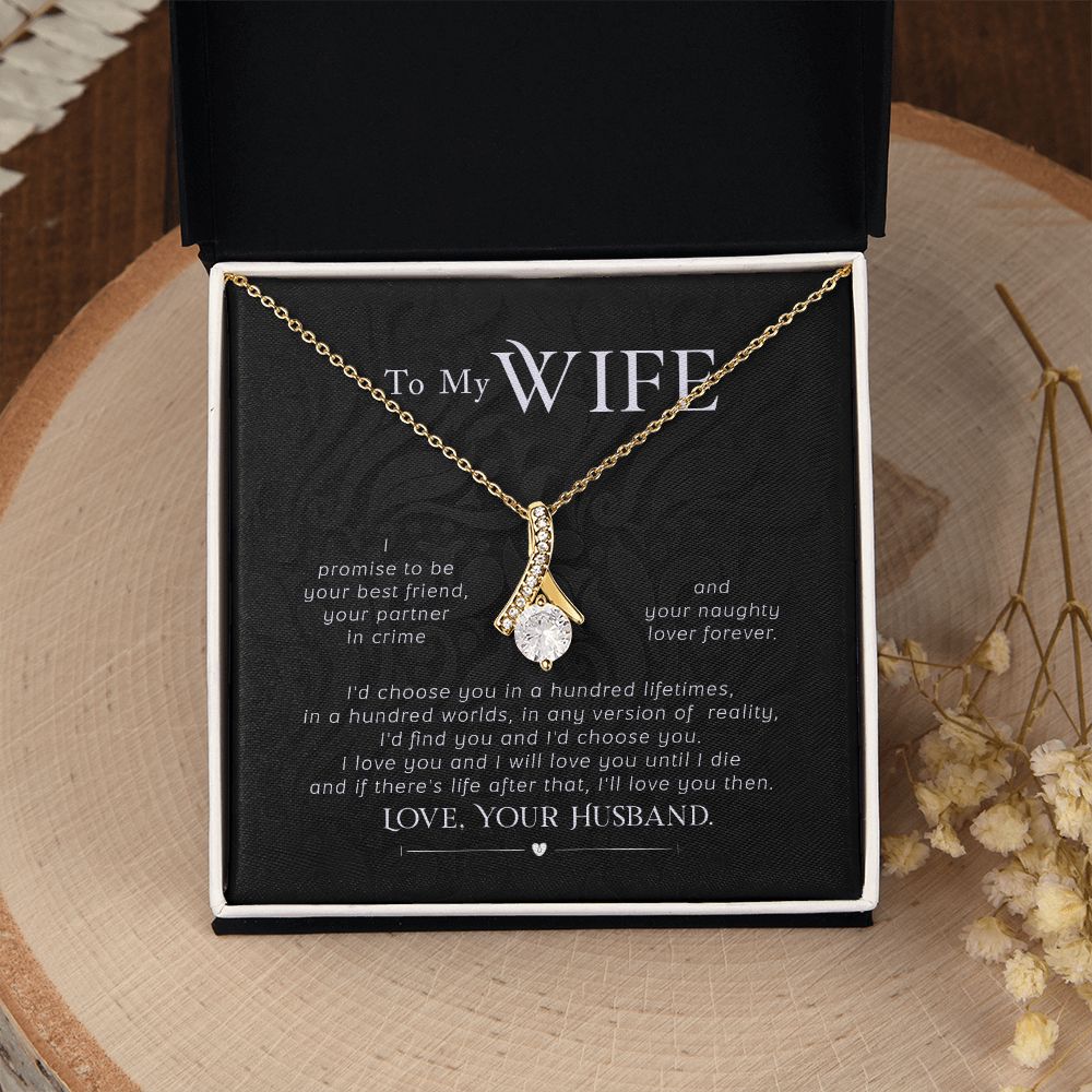 To My Wife Necklace Pendant Gift From Husband I'll Love You Then With Message Card and Gift Box. Valentine's Day Gift For Wife Future Wife Alluring Beauty Necklace